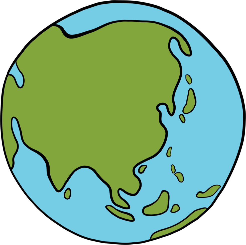 earth doodle freehand drawing. png