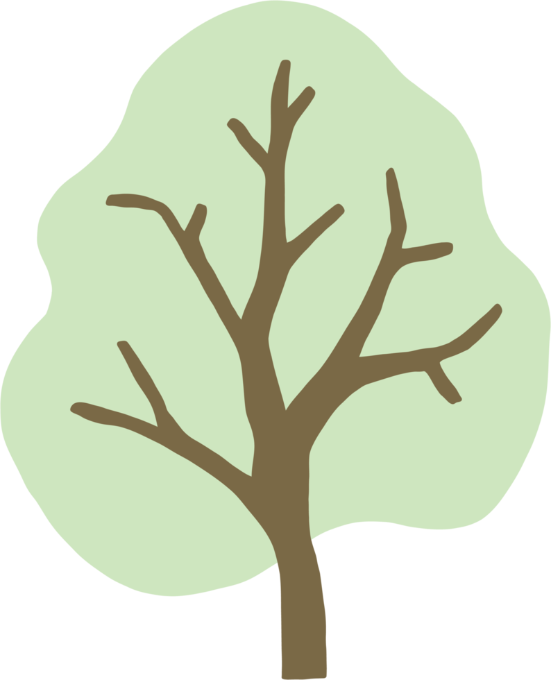 árbol de simplicidad dibujo a mano alzada diseño plano. png