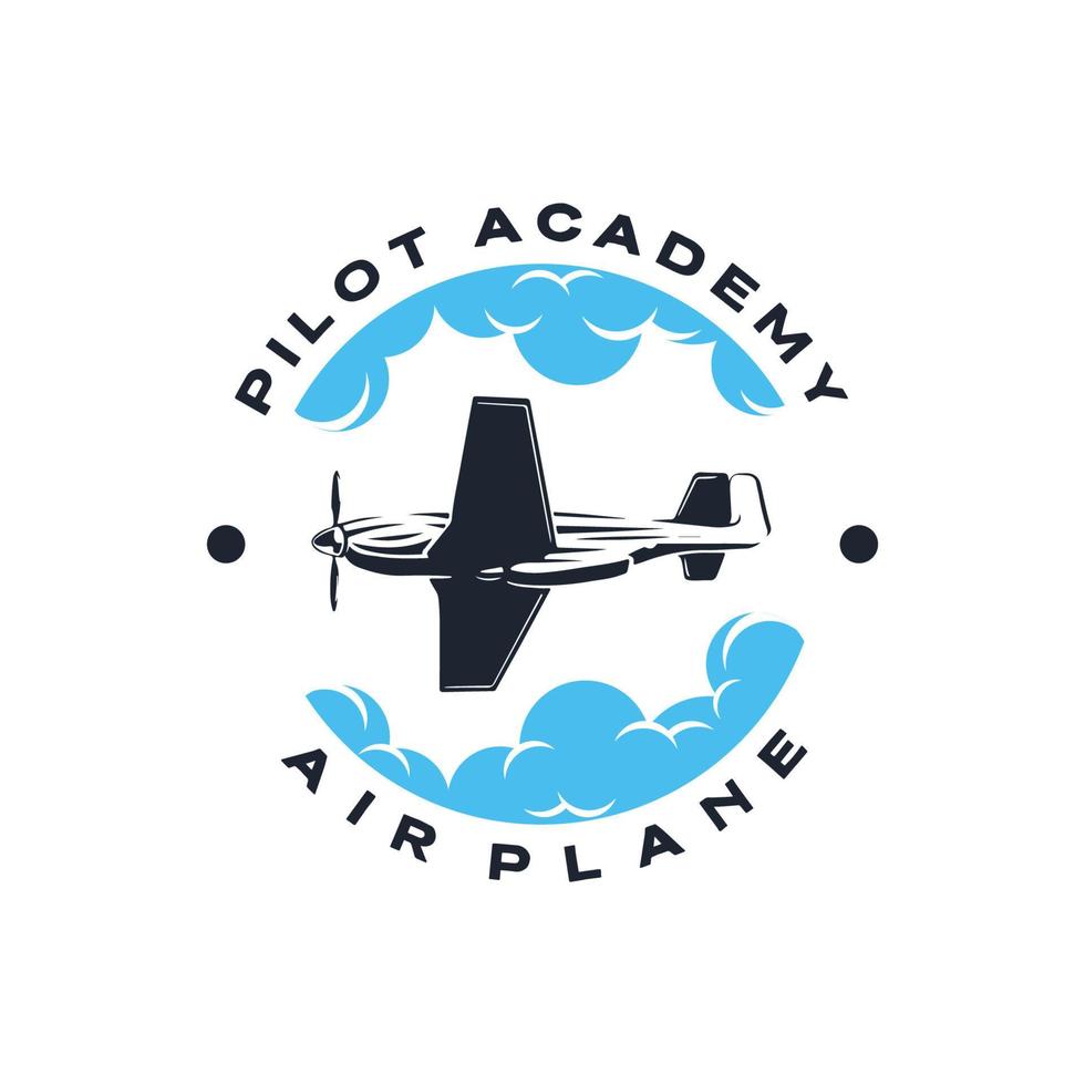 Aircraft with blue cloud logo vector