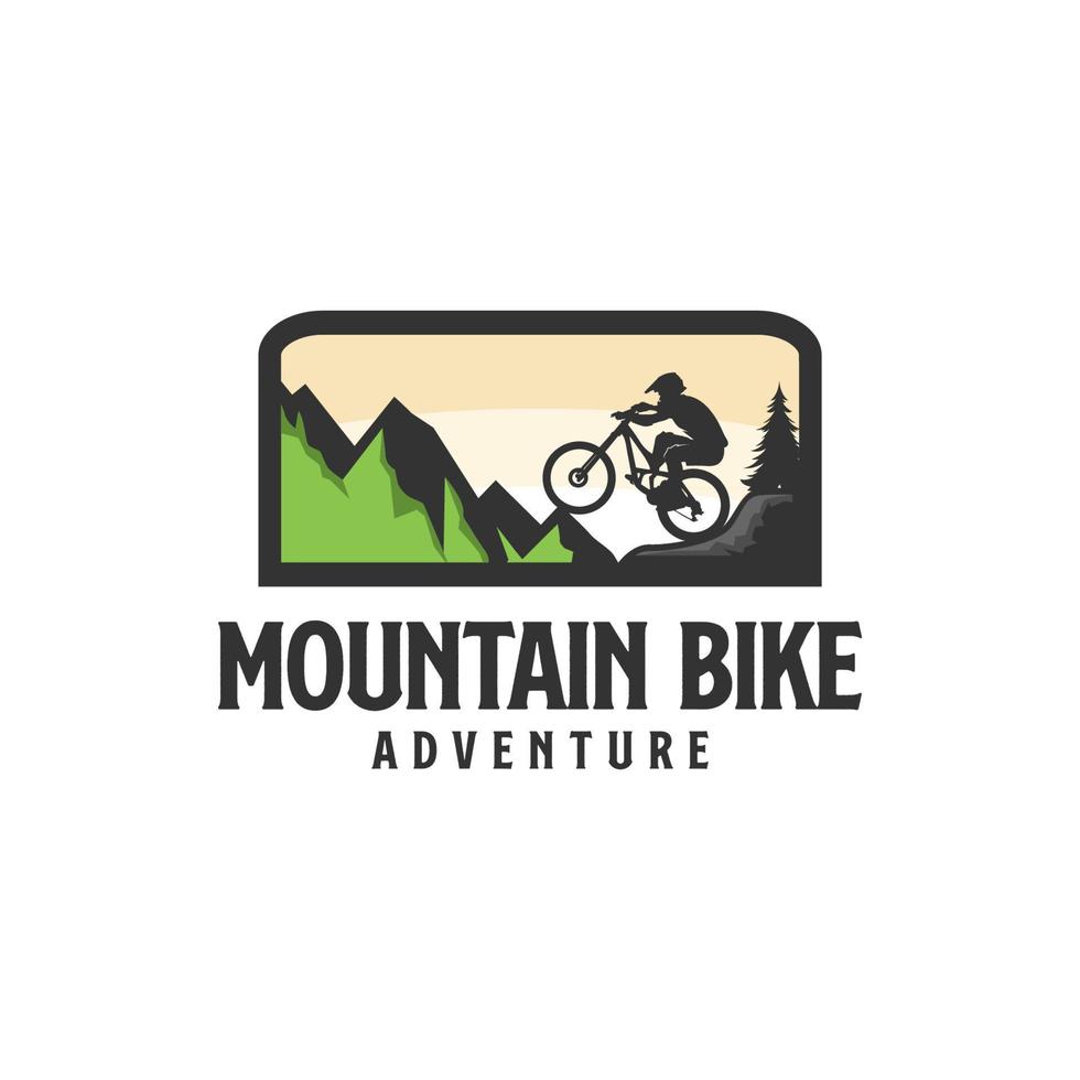 mountain bike logo design template vector