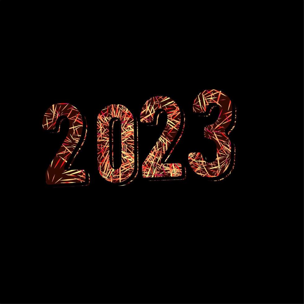 Art firework 2023 black background vector