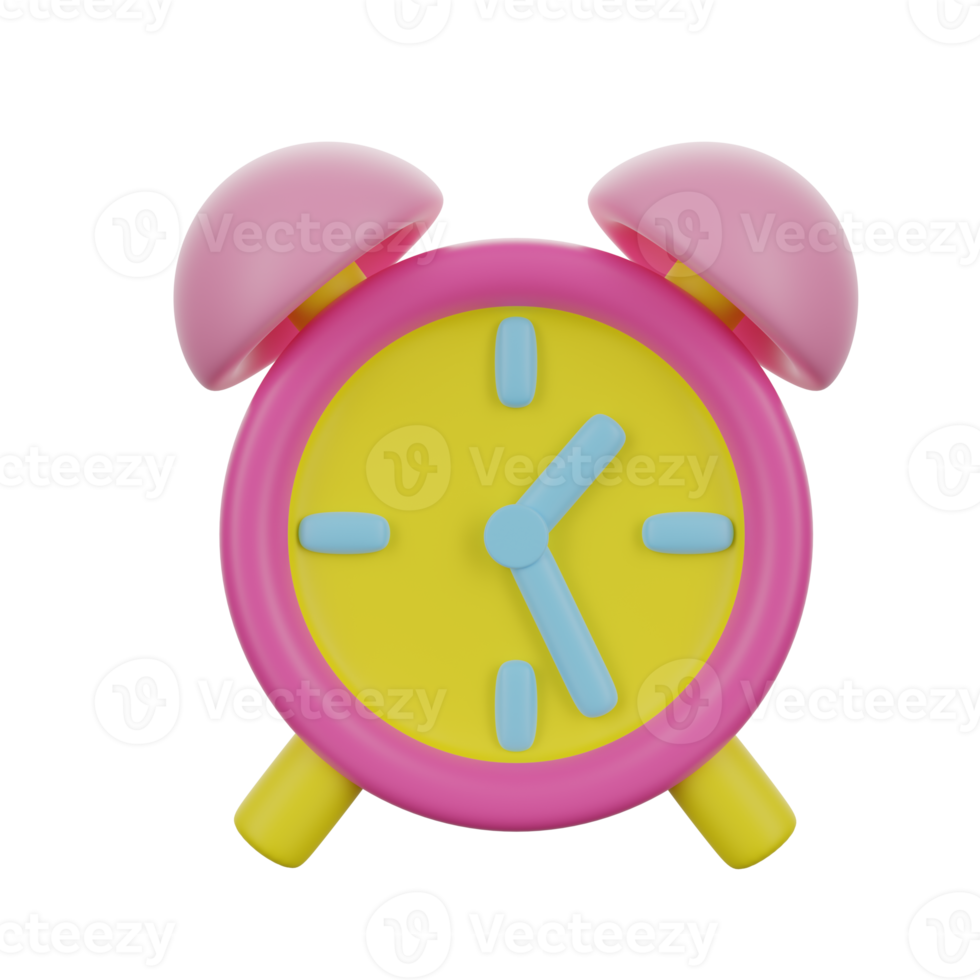 Alarm clock 3d education school icon object png