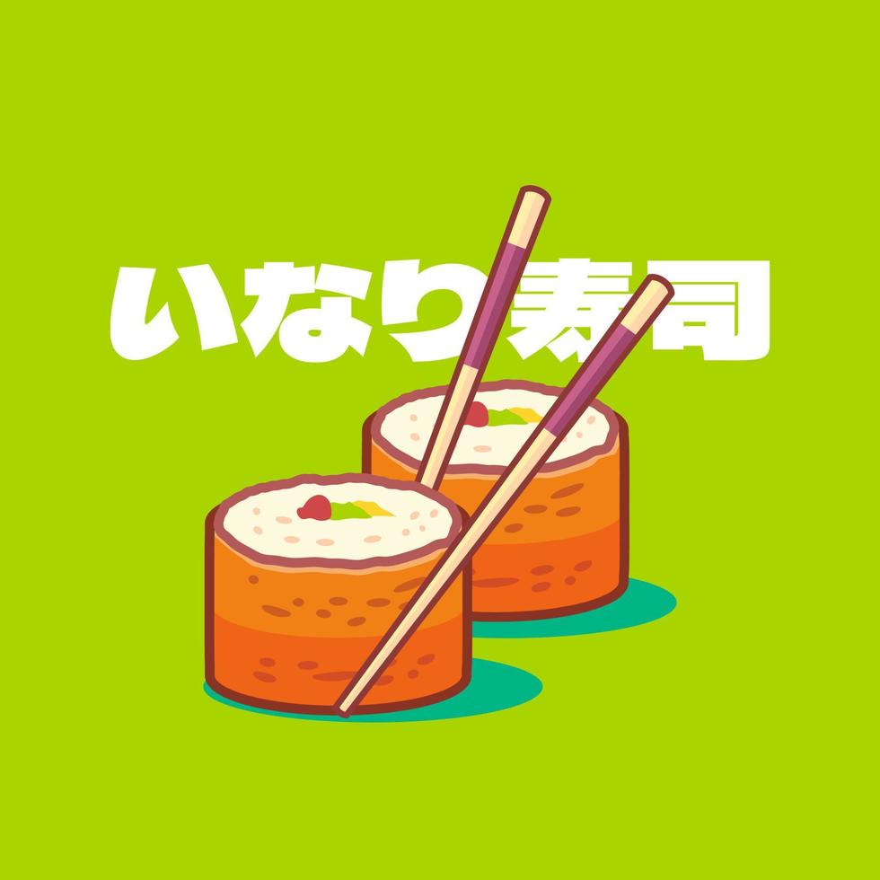 ilustración de comida asiática de japón inarizushi vector