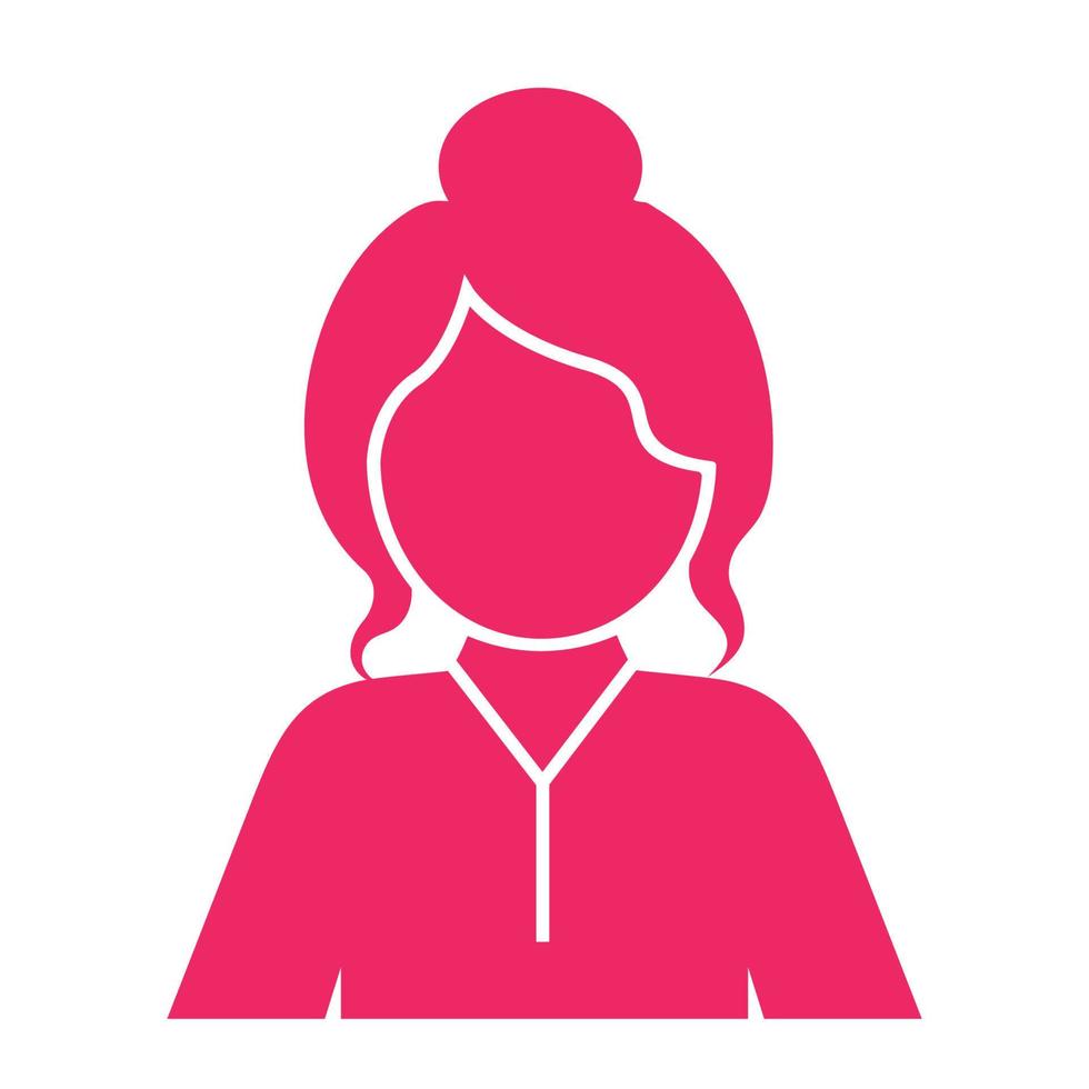 icono de avatar femenino ilustración de vector de imágenes prediseñadas de mujeres para señal de baño e interfaz de usuario