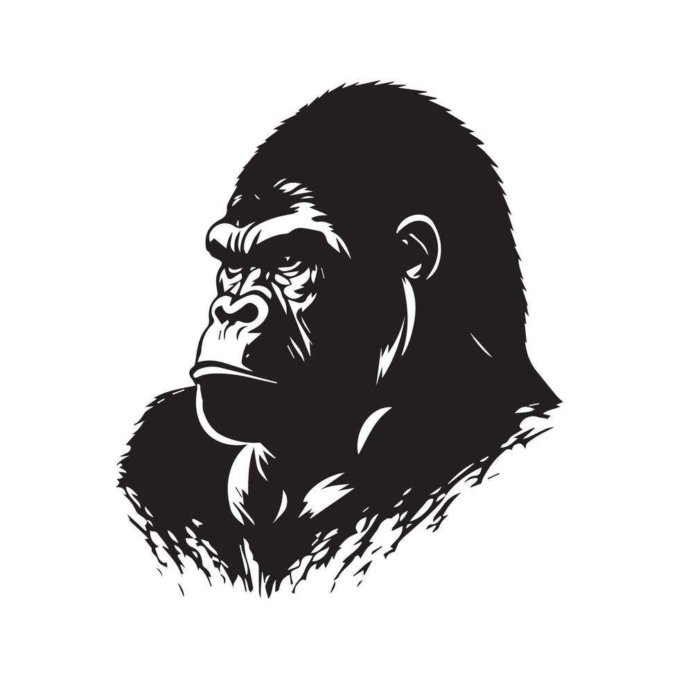 Black Gorilla high quality silhouette logo vector