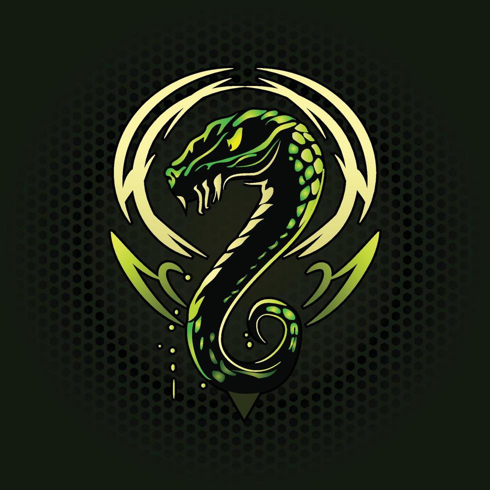 E-sports Snake Logo, venomous Green Snake e-sport logo vector