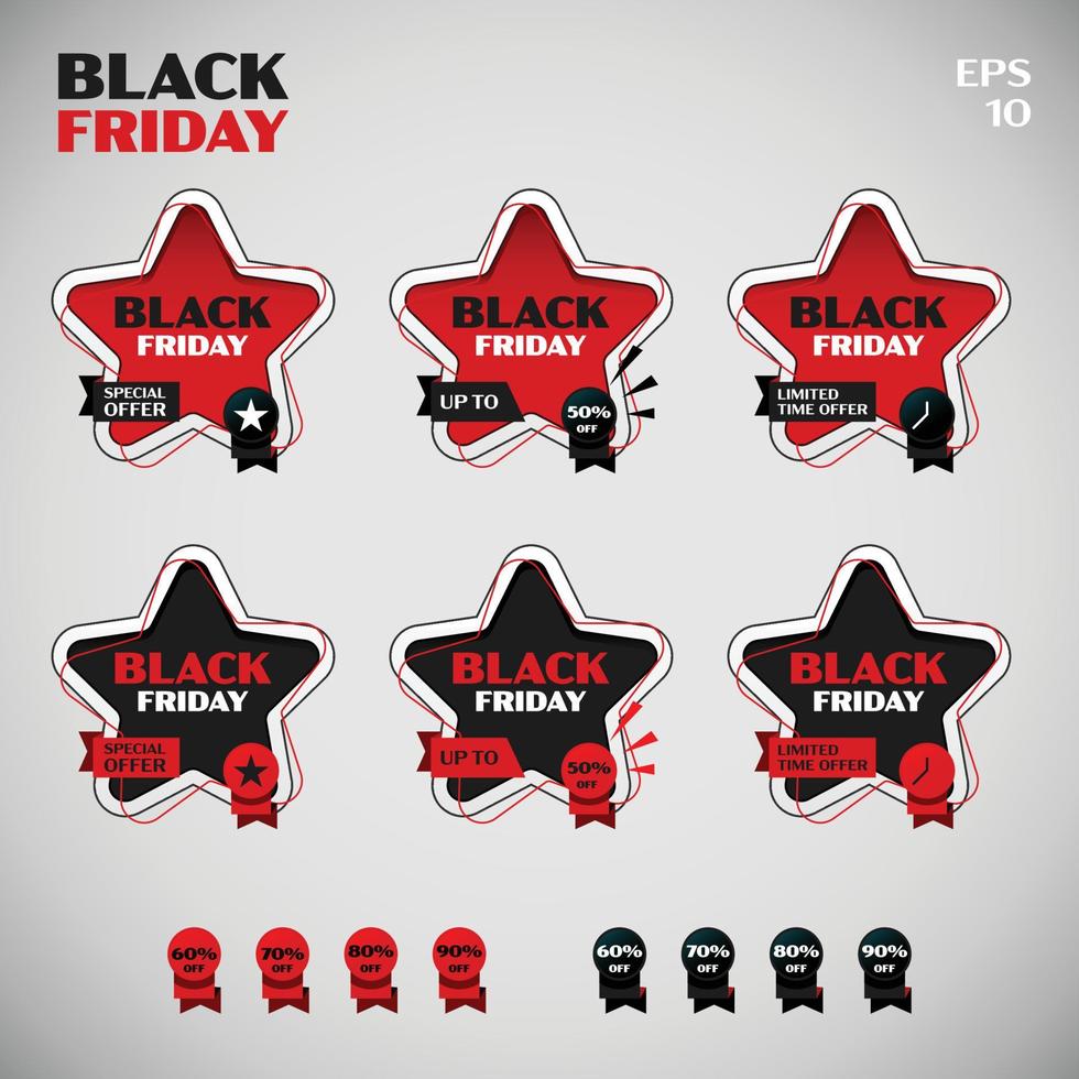 Basic Form of Star Black Friday Sale vector