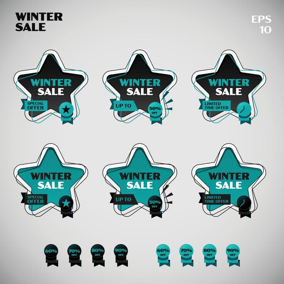 forma básica de venta de invierno estrella vector