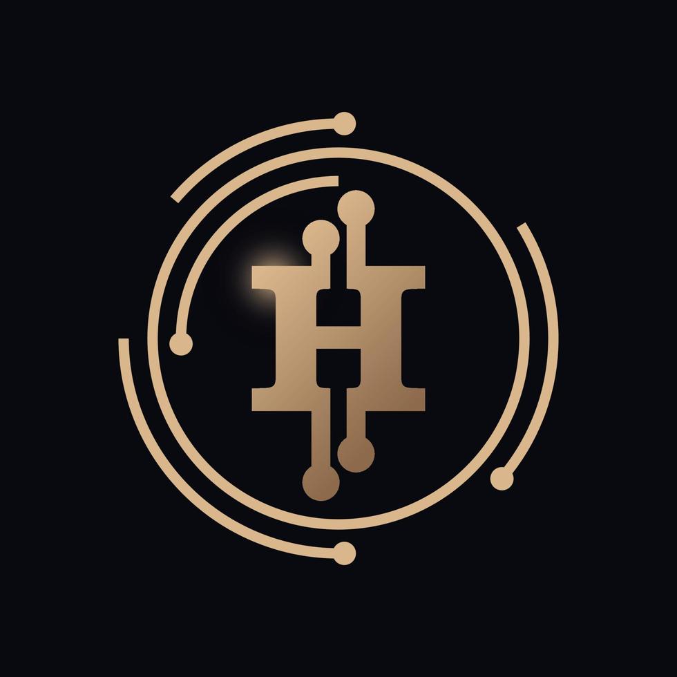 Alphabet H Crypto Currency vector