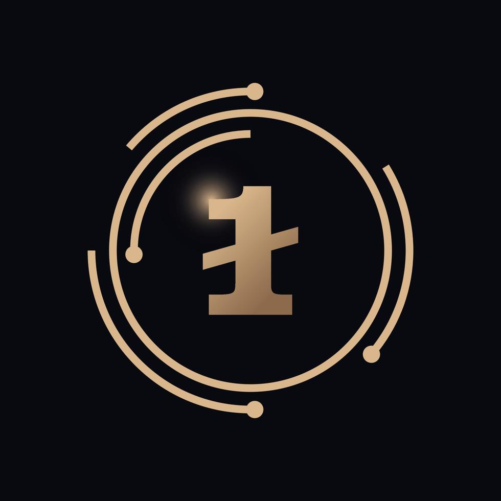 Number 1 Crypto Currency vector
