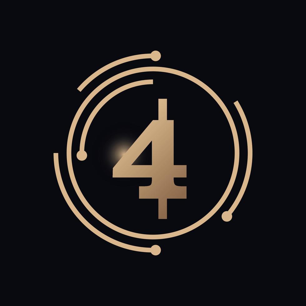 Number 4 Crypto Currency vector