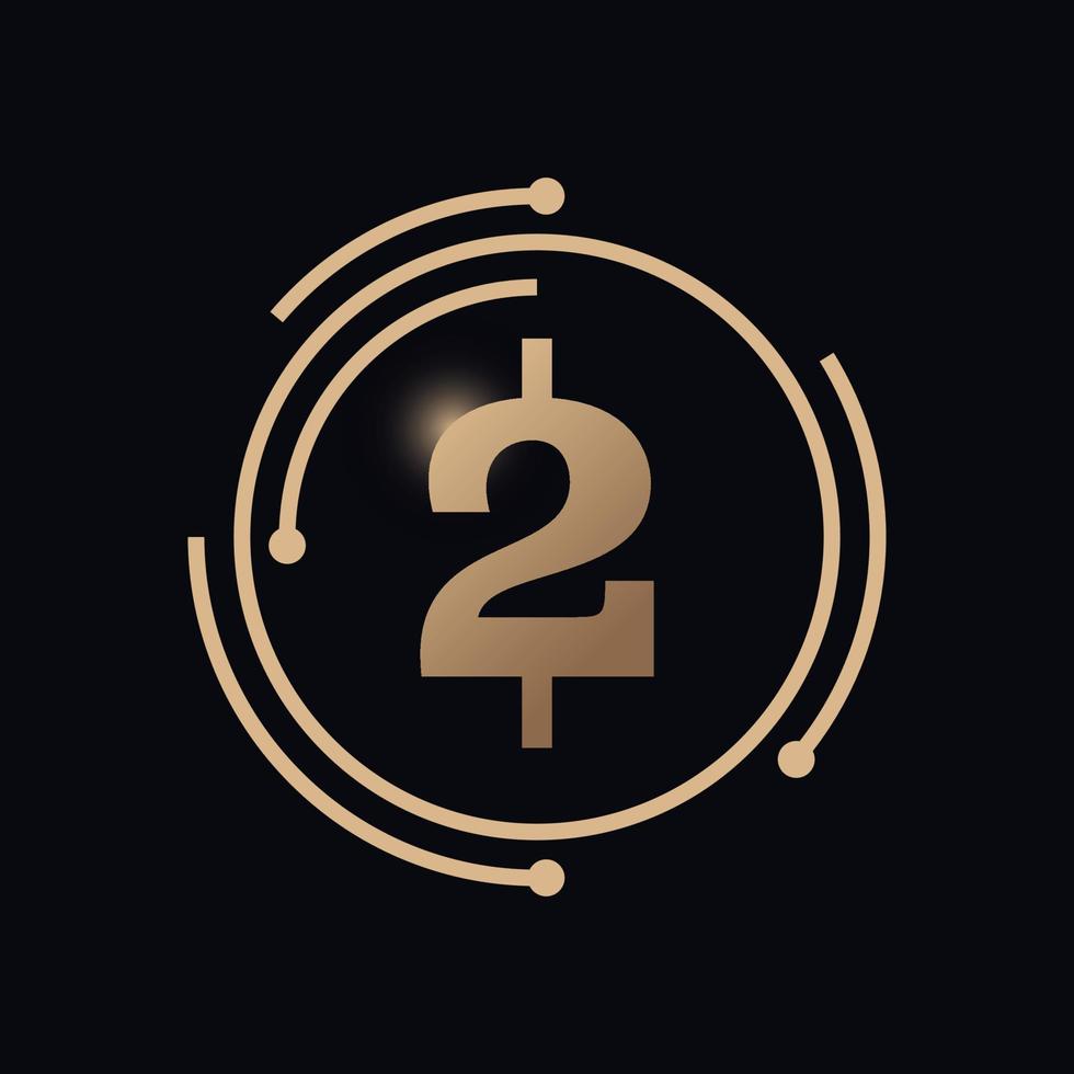 Number 2 Crypto Currency vector