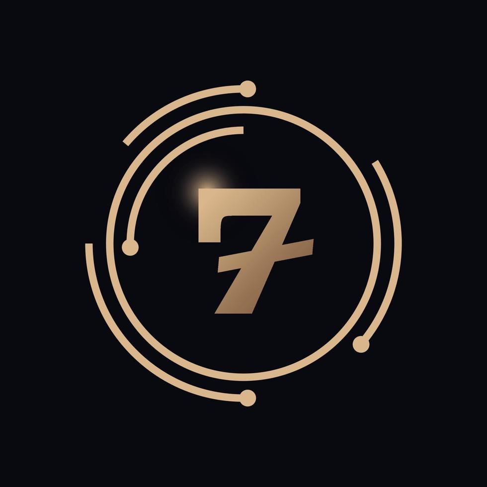 Number 7 Crypto Currency vector