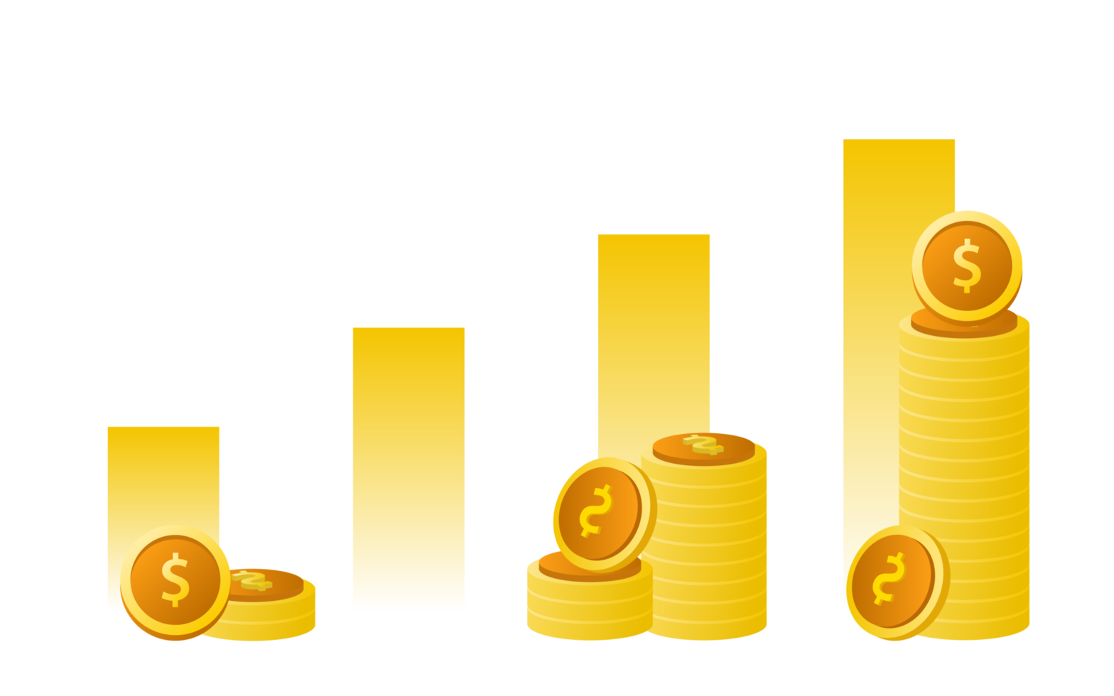 Financial management concept and investment, Flat design of pile coins or stack of coins. png