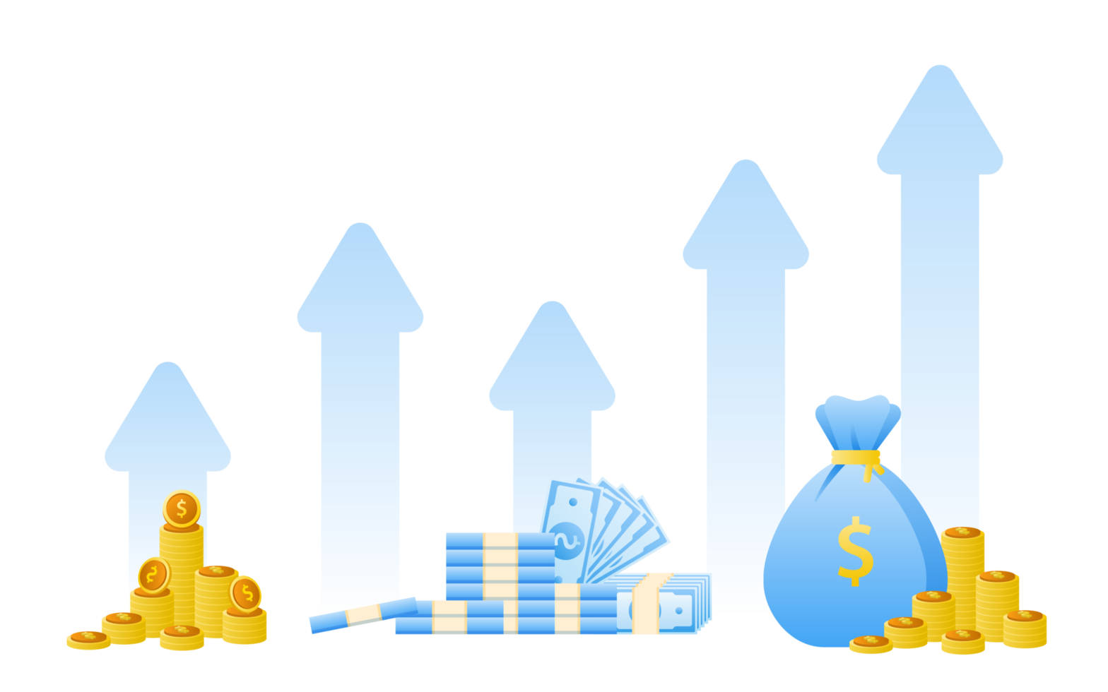 concepto de gestión financiera e inversión, diseño plano de pago y financiación con dinero, efectivo, billetes, calculadora y tarjeta de crédito. png