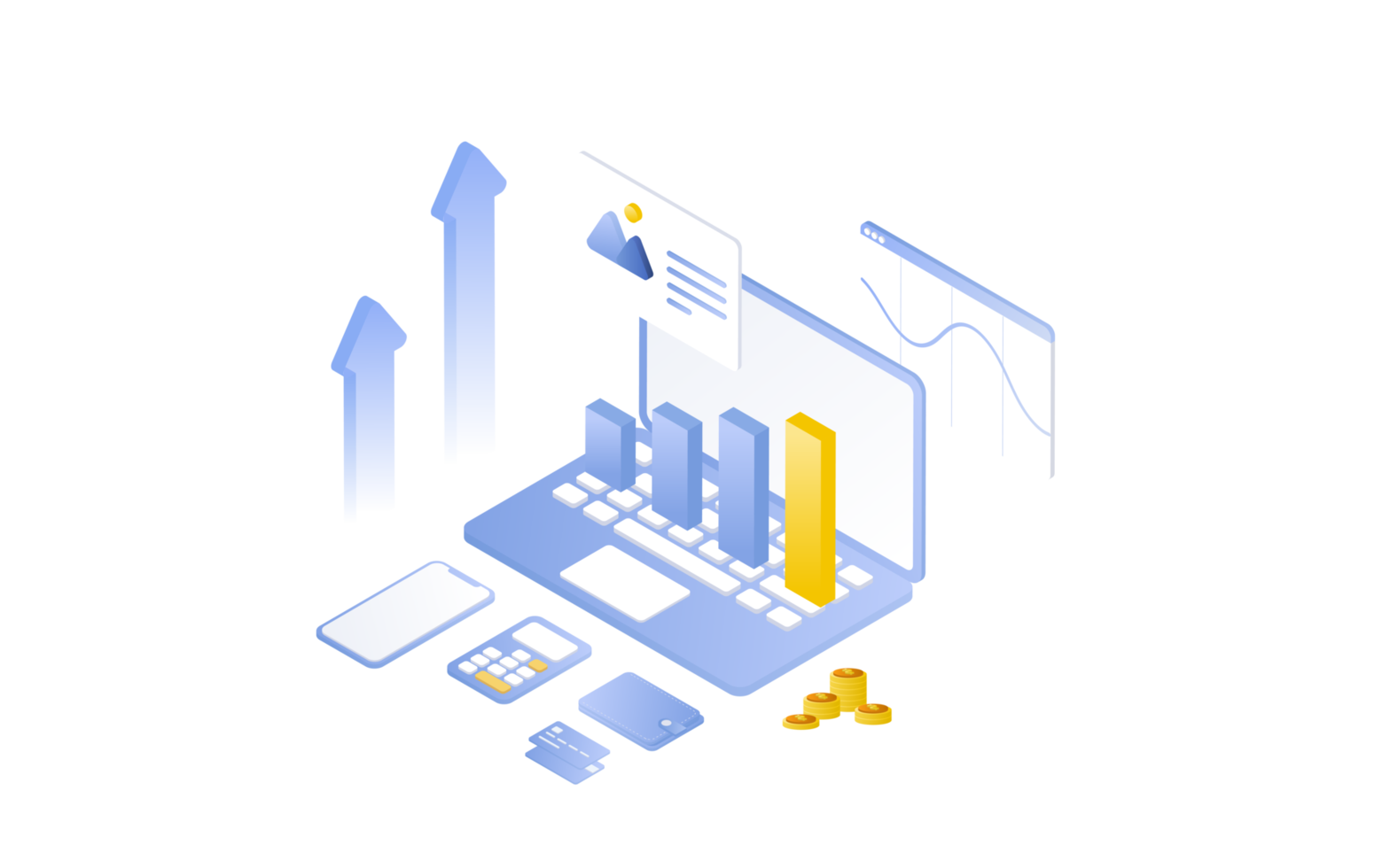 conceito de gestão financeira e investimento, design plano de pagamento e finanças com dinheiro, dinheiro, notas png