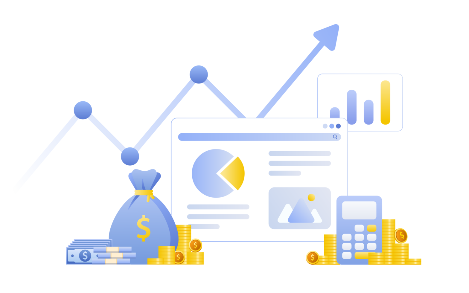 Financial management concept and investment, Flat design of payment and finance with money, cash, banknote png