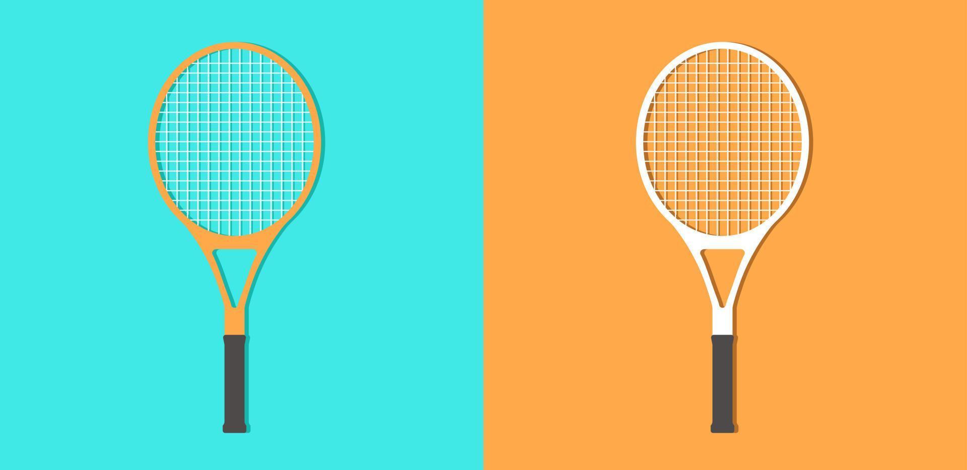 Tennis Racket Shadow Icon Colorful Vector Illustration