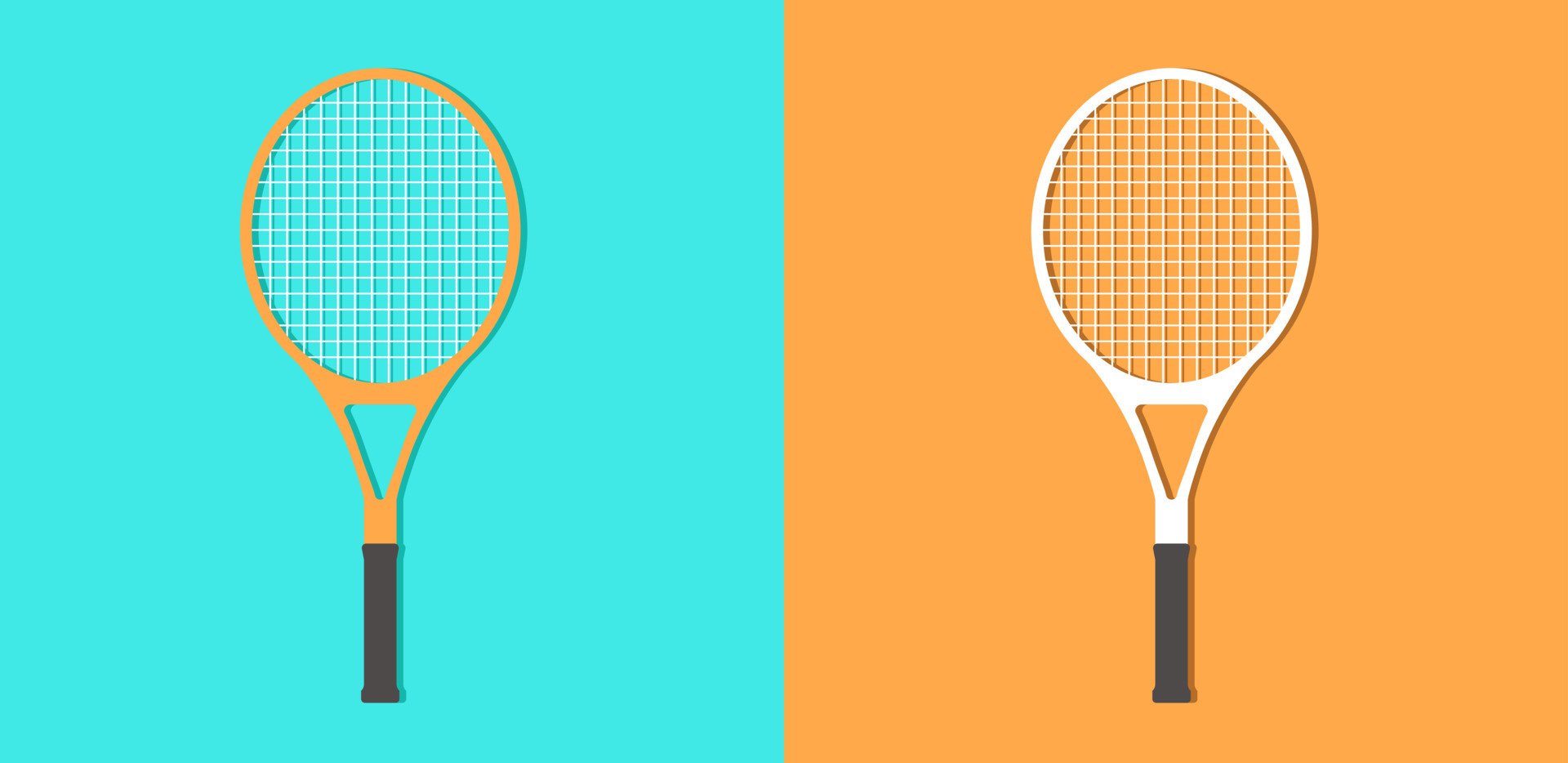 Tennis Racket Shadow Icon Colorful Vector Illustration 15716229 Vector
