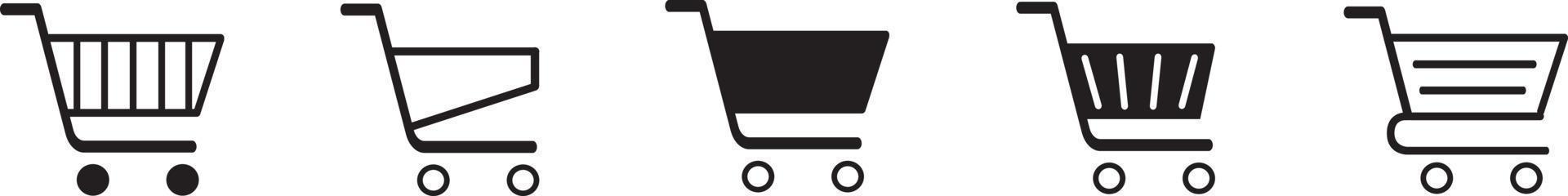 Shopping cart, shopping cart icon set, variation illustration for order button, vector material