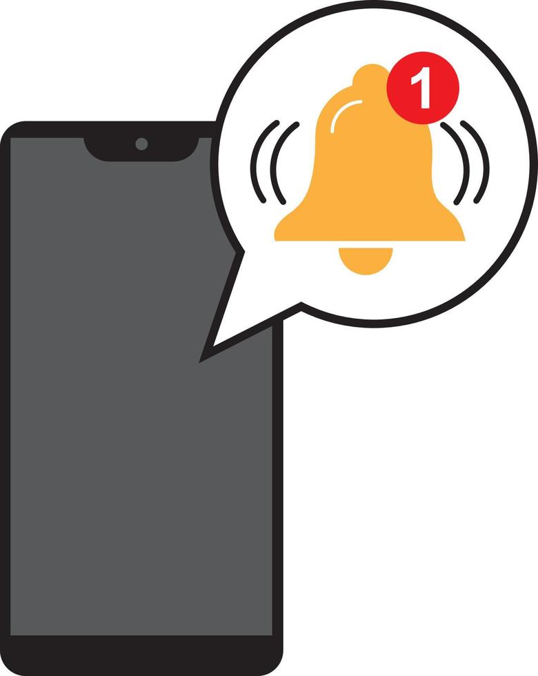 Hand holds phone with notification. Alert message on smartphone screen. New notification arrived. Notification concept of new message or other notice. vector