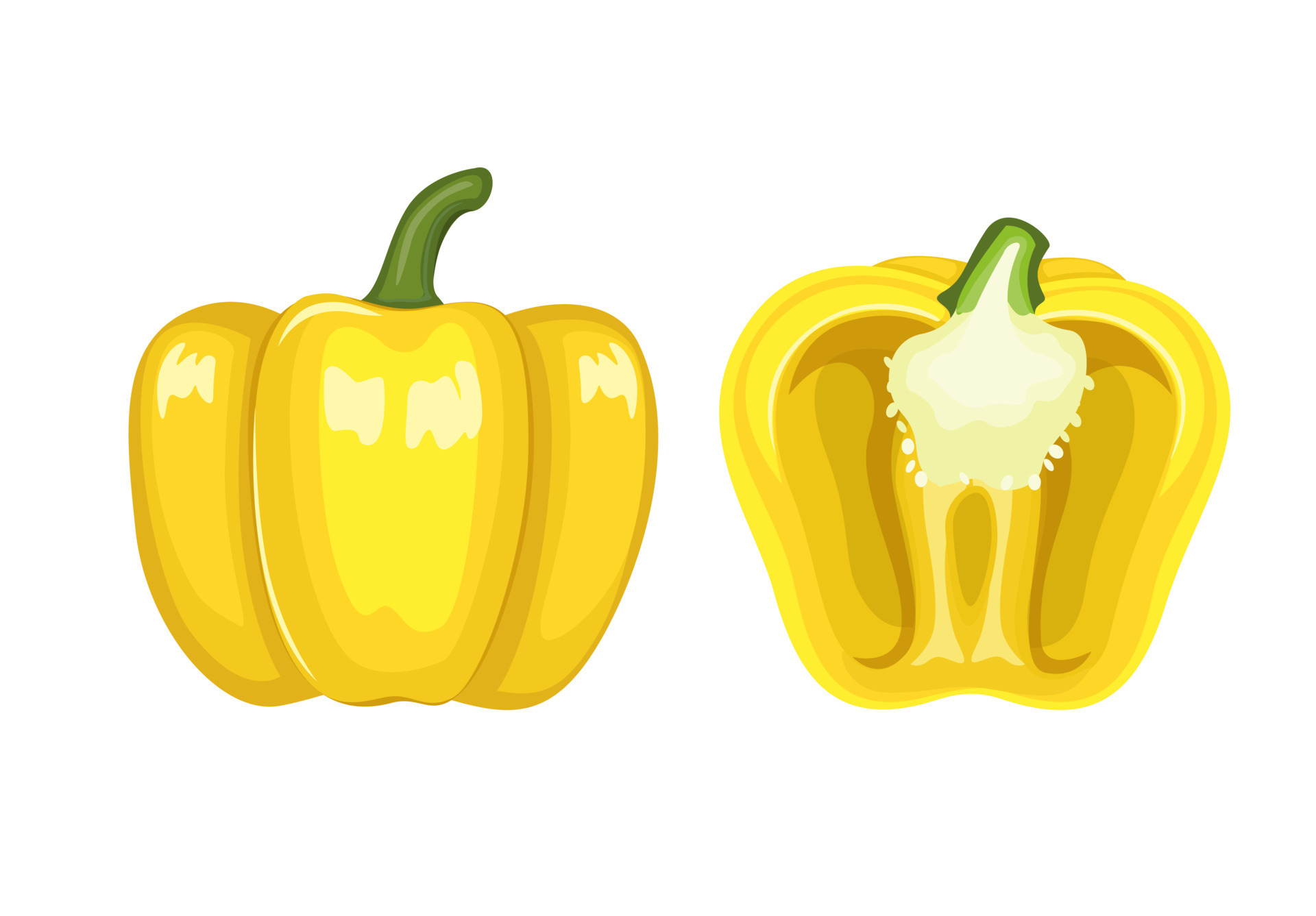 Paprika yellow color set cartoon illustration vector 15716313 Vector Art at Vecteezy