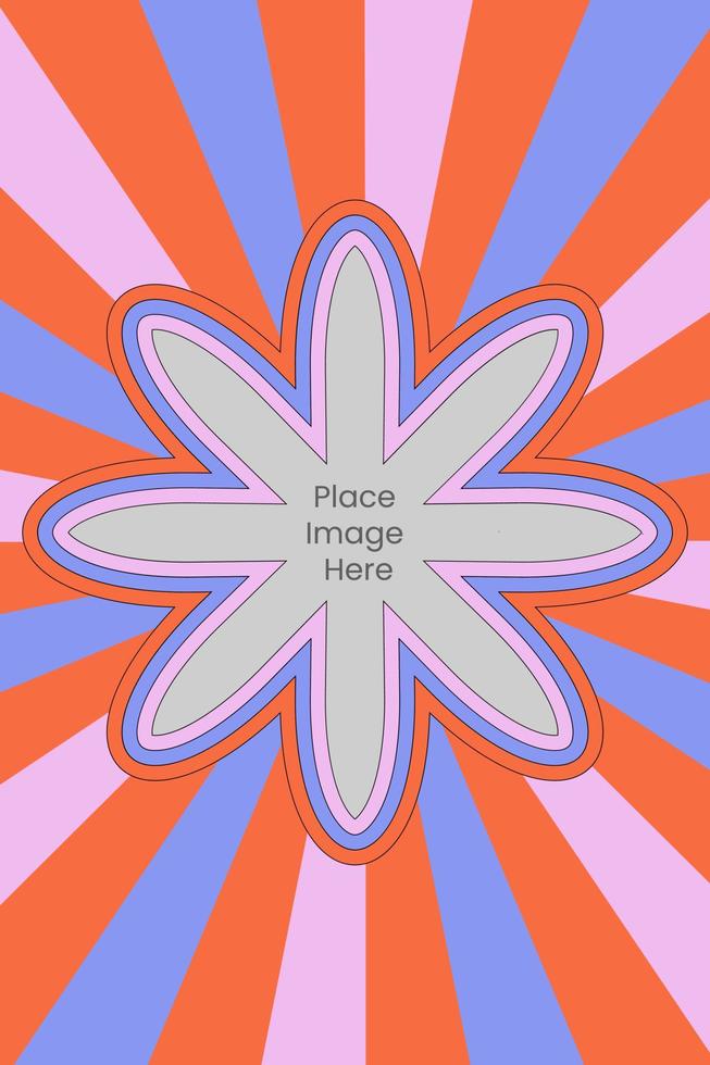 frame groovy aesthetic vector