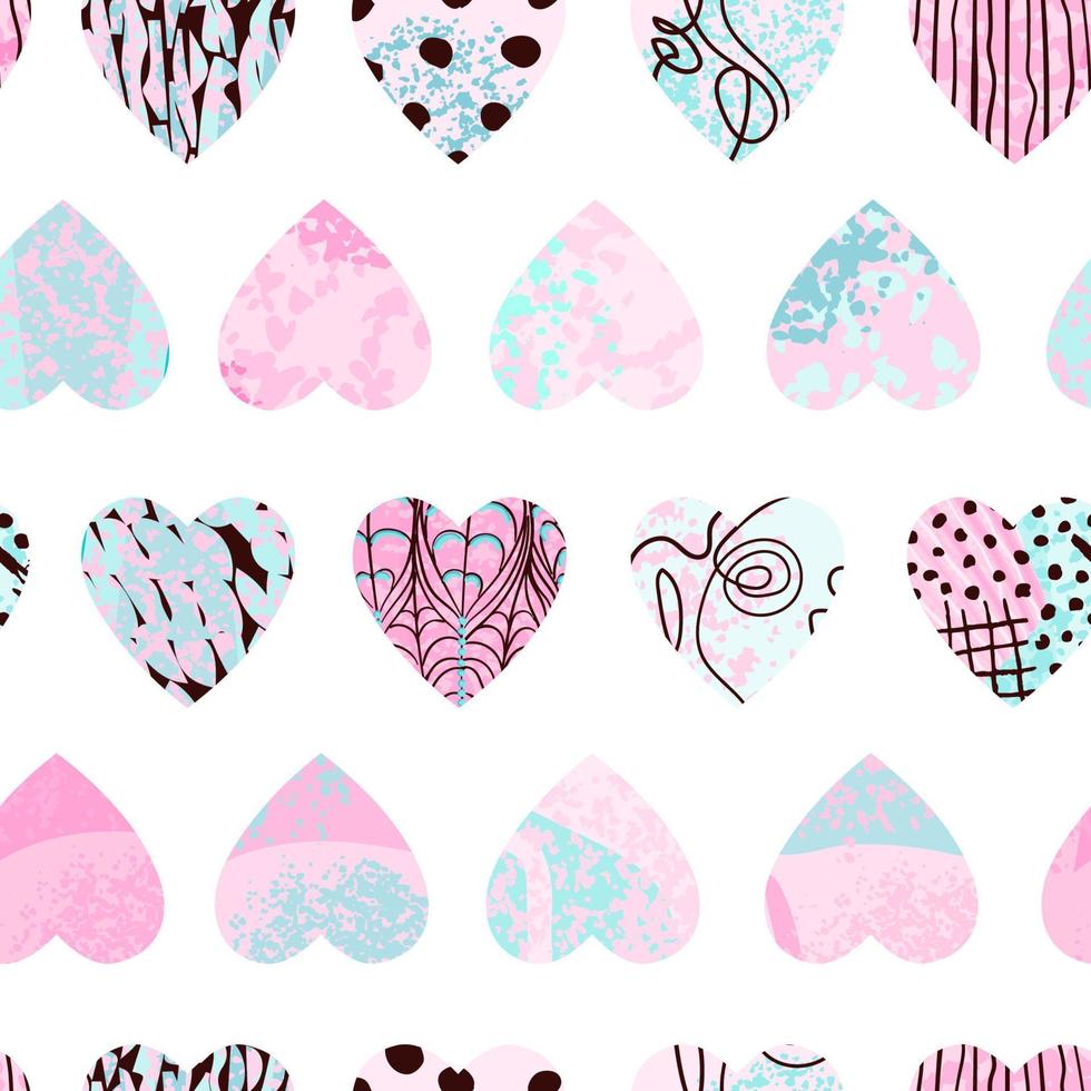 Vector seamless background with colorful heart shape. Use it for wallpaper, textile print, pattern fills, web page, surface textures, wrapping paper, design of presentation and other graphic design