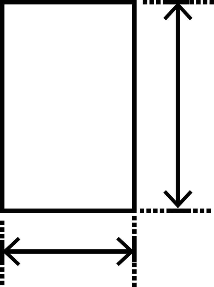 icono de altura y ancho sobre fondo blanco. signo de área o tamaño. símbolo de dimensión. estilo plano vector