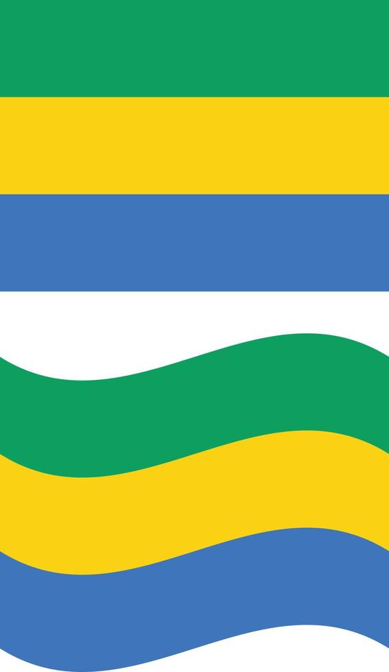 Waving flag of Gabon. Gabon flag on white background. flat style. vector