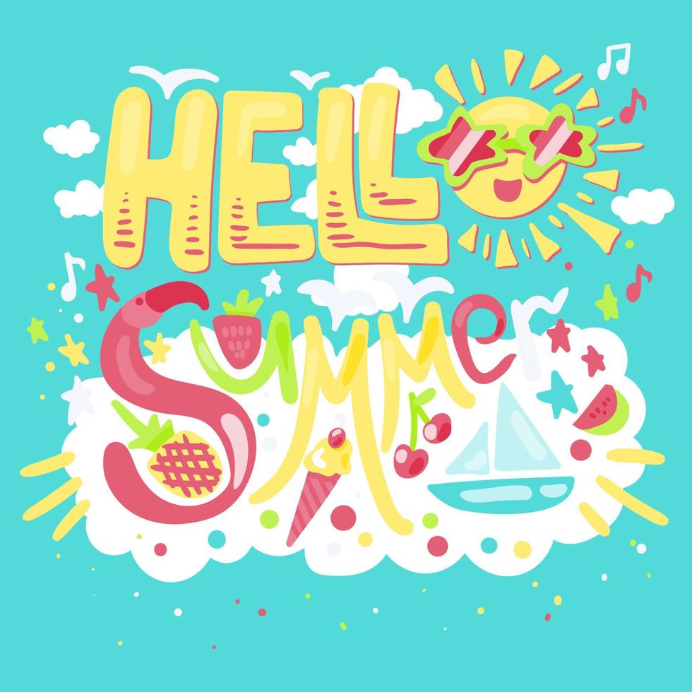 Hello Tropical Summer vector