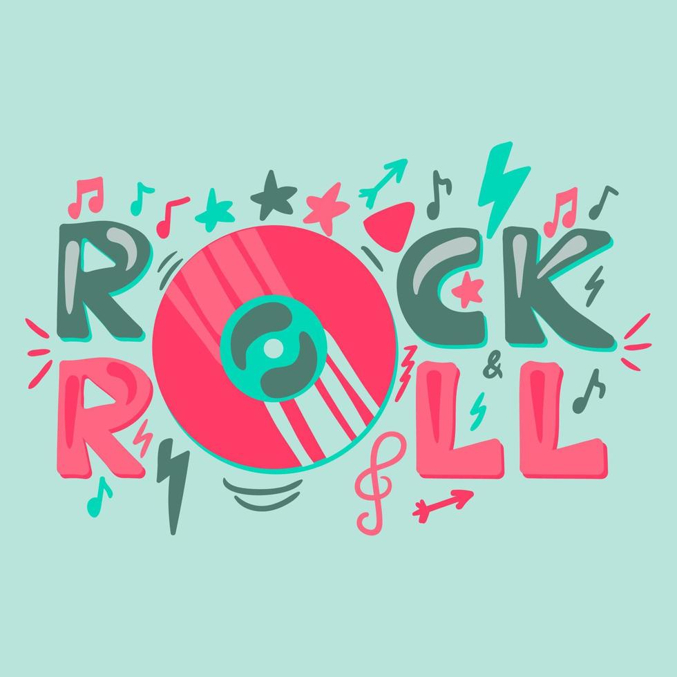 ilustración vectorial dibujada a mano de rock n roll vector