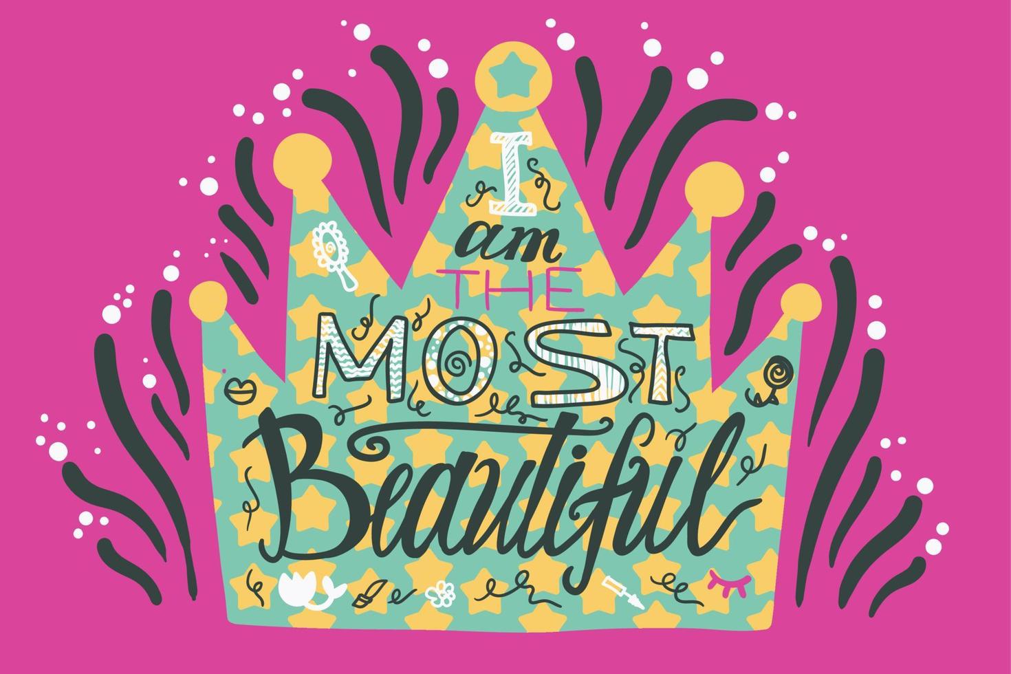 Girl power quote vector lettering
