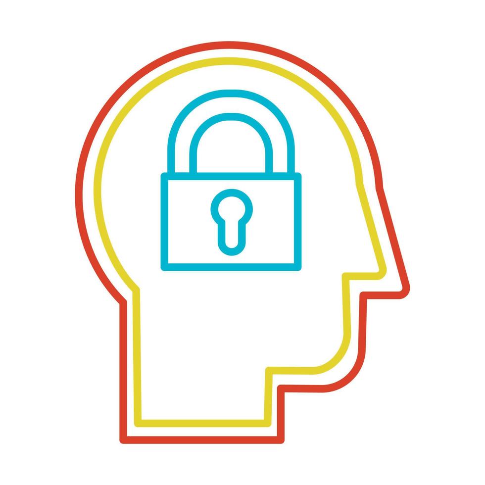 icono de vector plano de línea delgada de personalidad introvertida