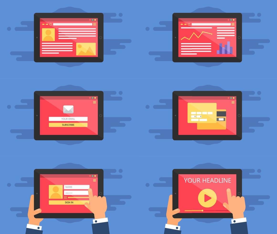 Web Template Form On Tablet vector