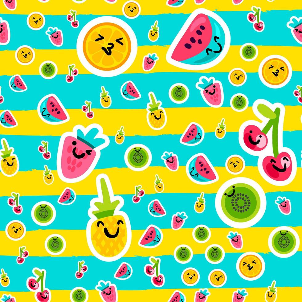 Summer Fruits Patterns vector