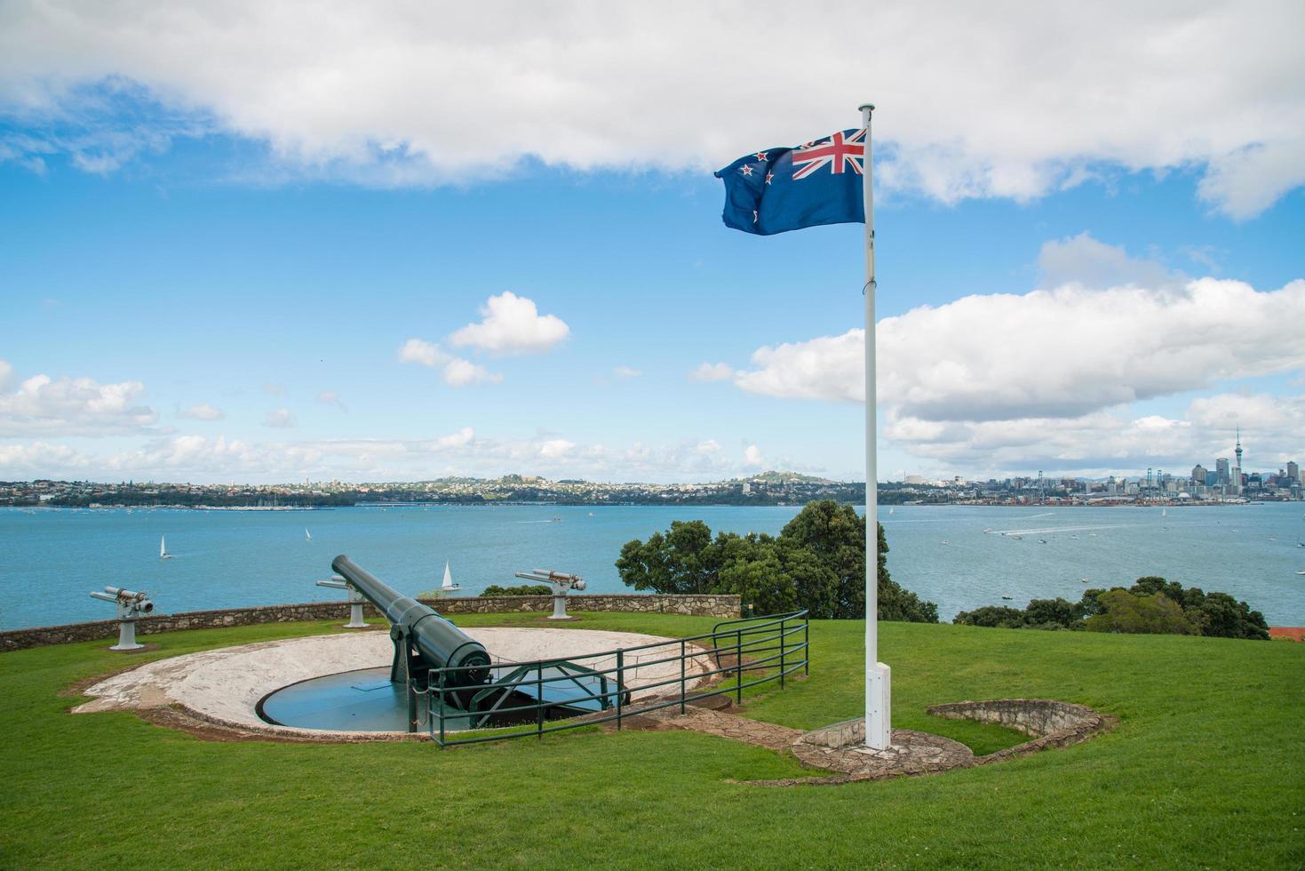 South Battery, a well-preserved example of a disappearing gun on North Head the old volcanic in Devonport of Auckland, New Zealand. photo