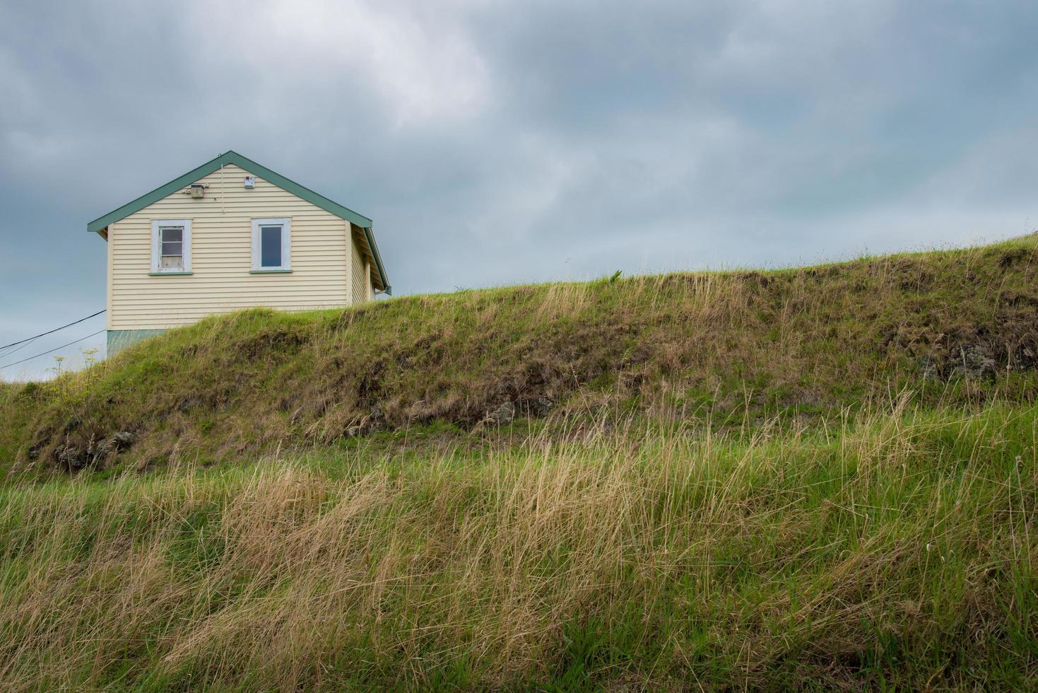 Military house on the peak of The North Head the old volcano in Devonport the suburb of Auckland, New Zealand. photo