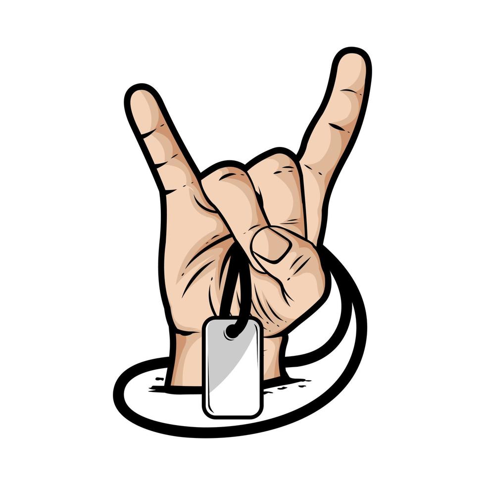 diseño de logotipo de vector de mano de rock n roll