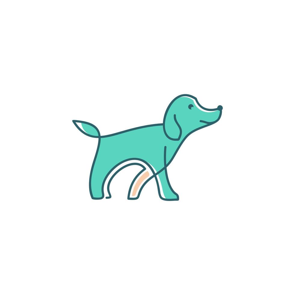 diseño de perro simple con colores cálidos vector
