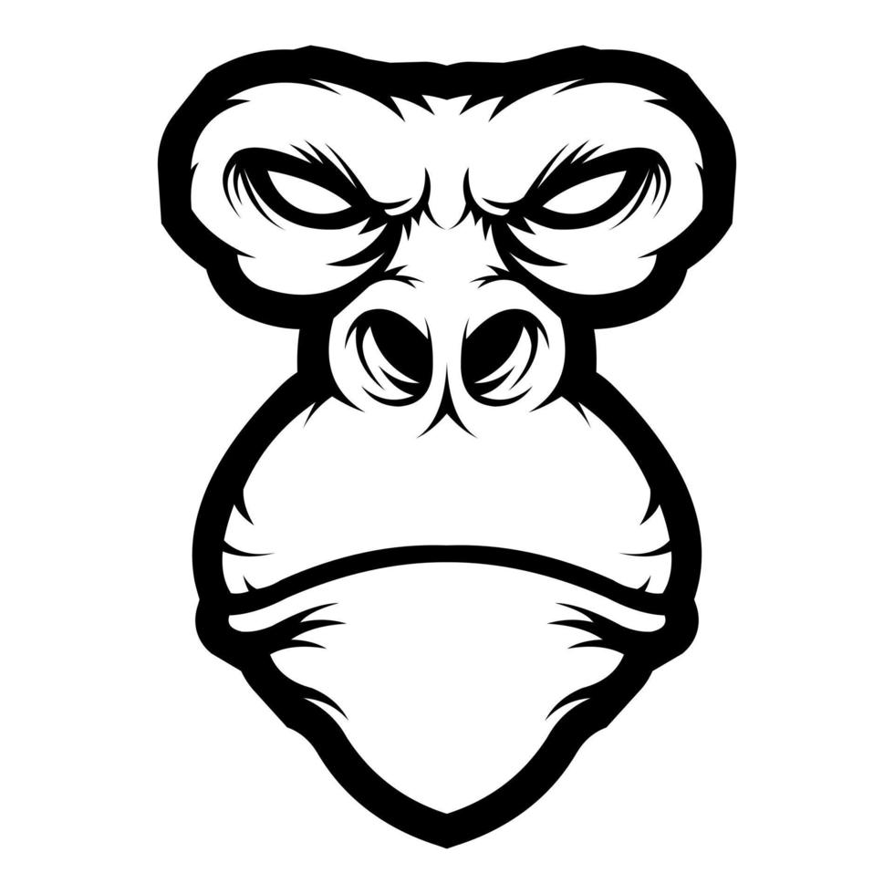 Vector simple logo of gorilla head silhouette