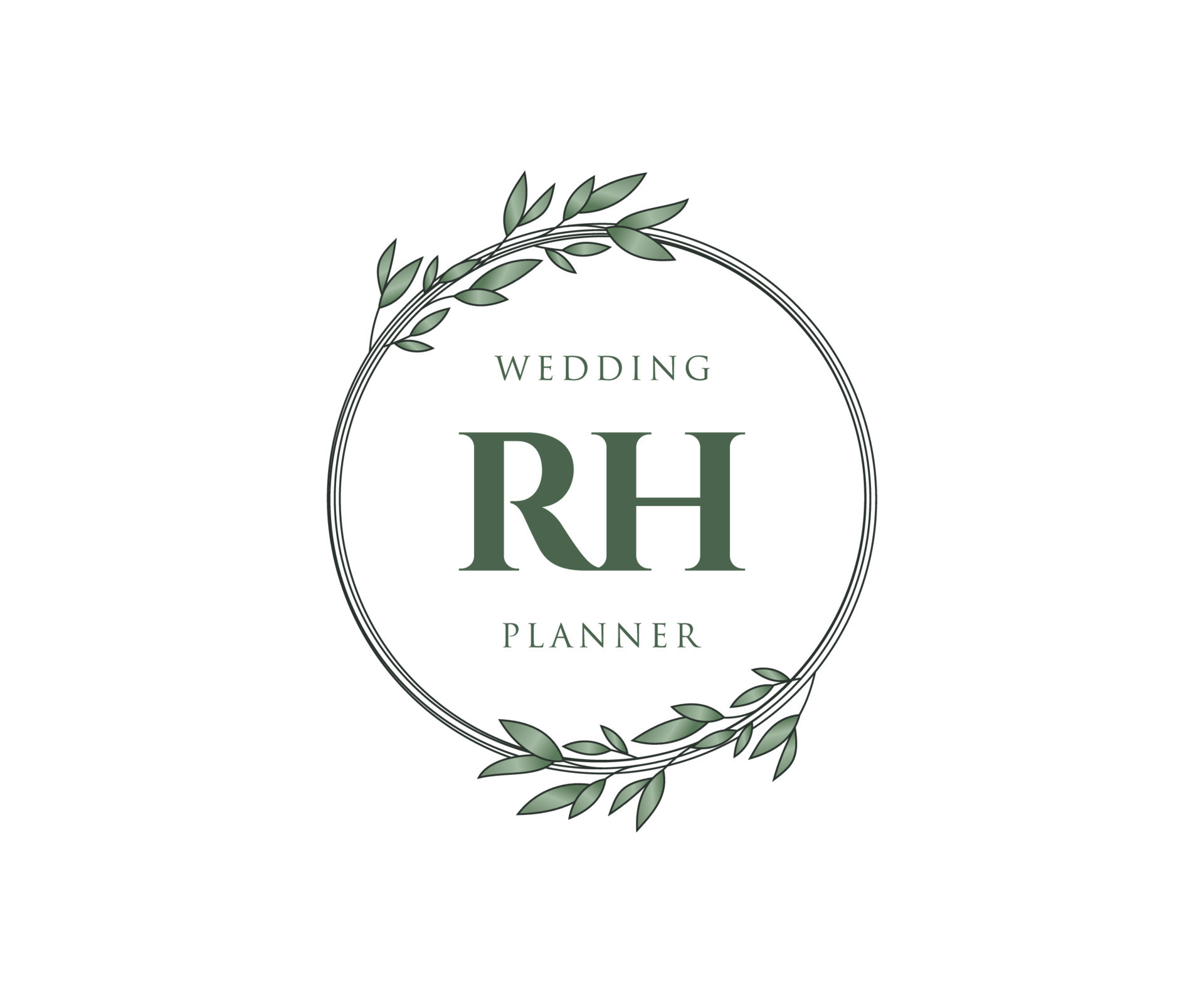 Rh initials letter wedding monogram logos Vector Image