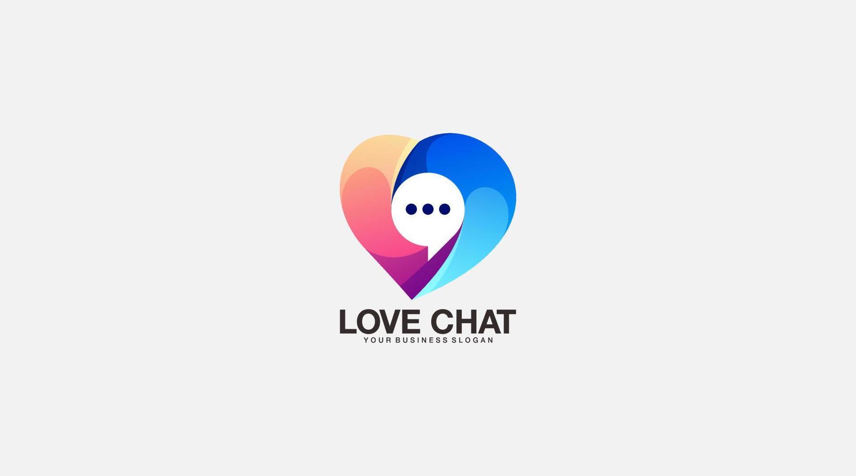 Love chat icon vector logo design template