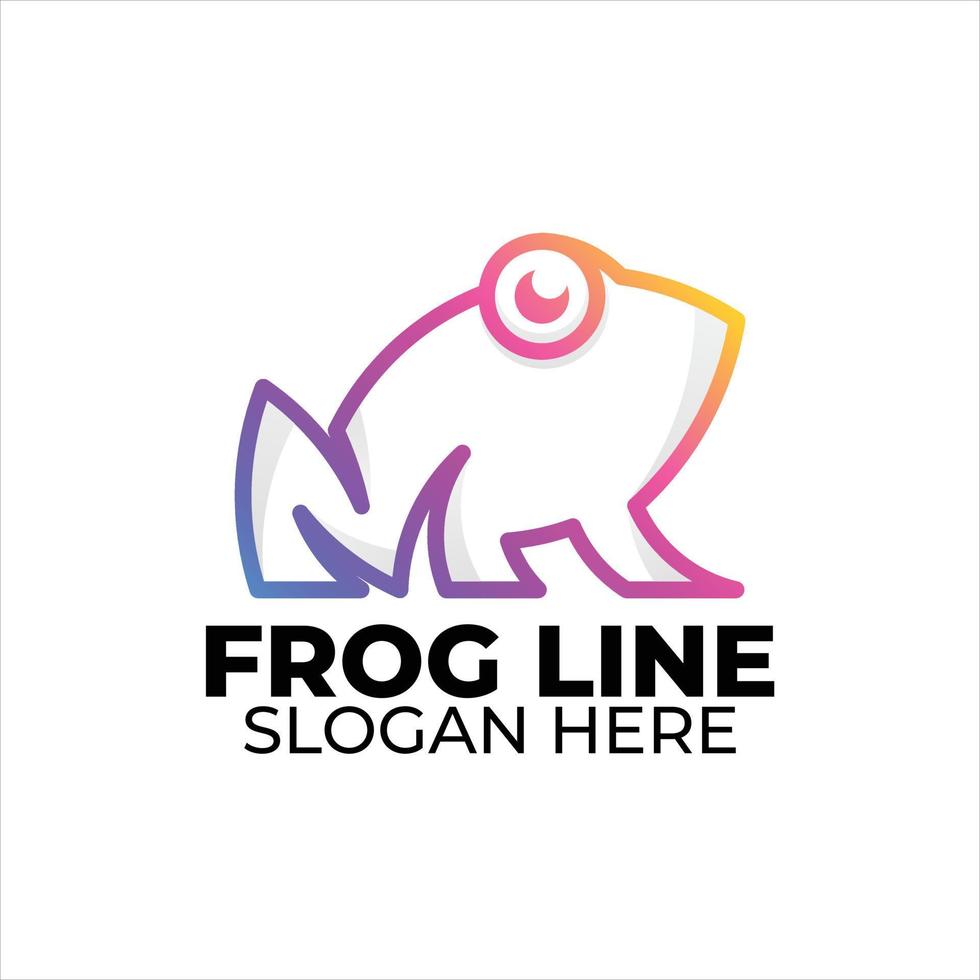 logotipo de rana colorido estilo degradado vector