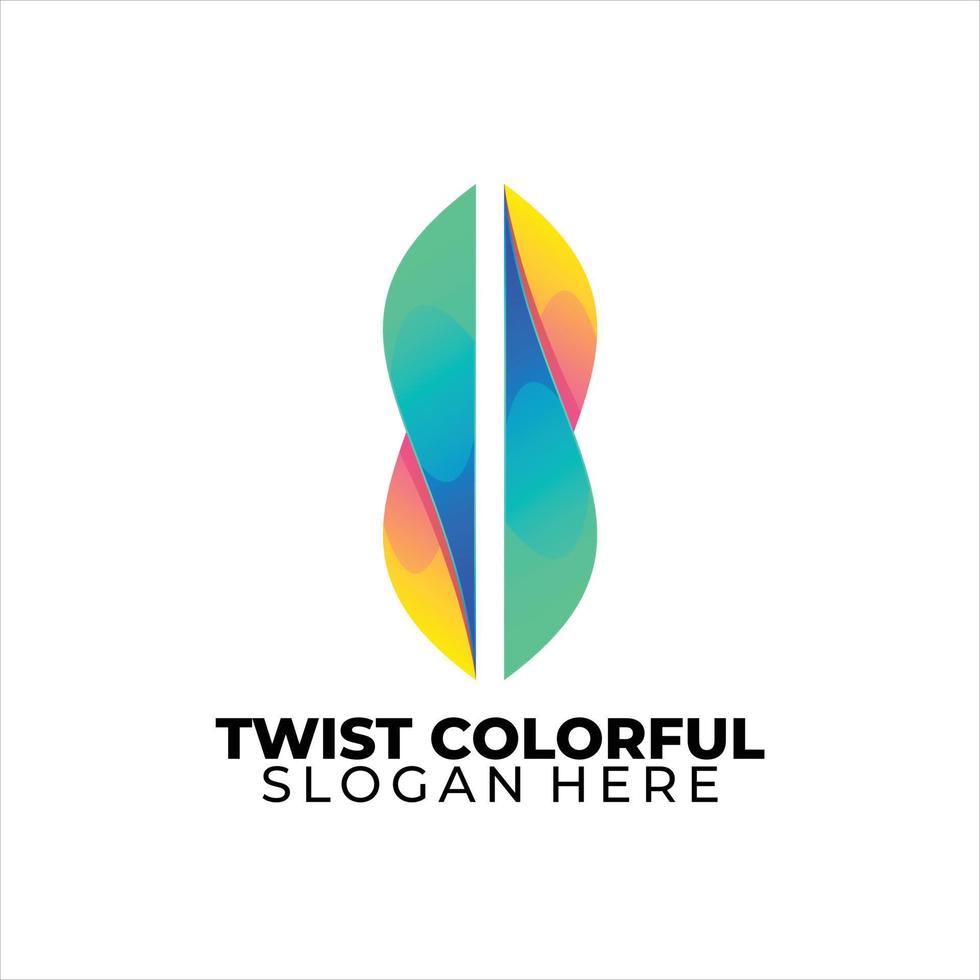 twist logo colorful gradient style vector