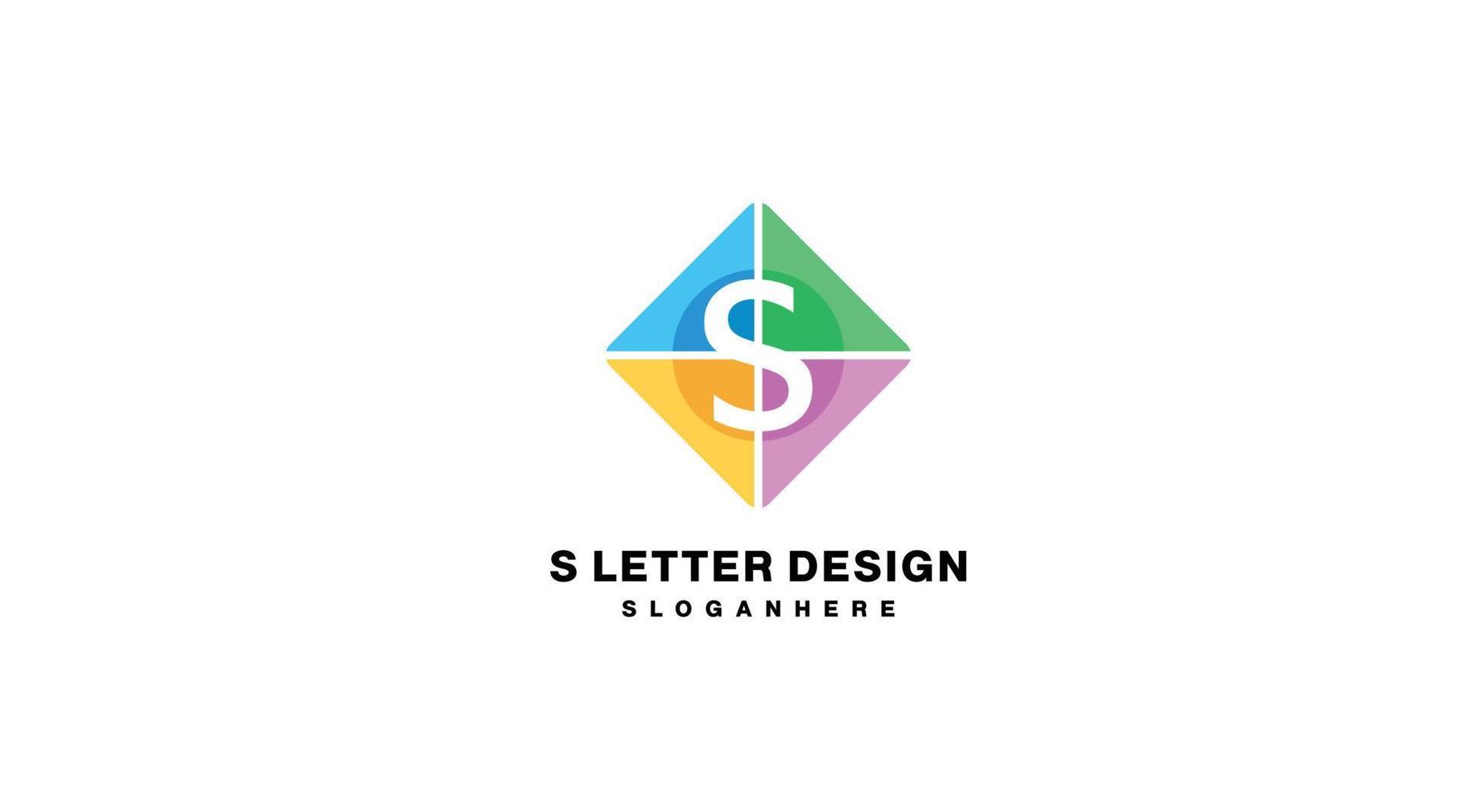 s letra logo degradado colorido vector