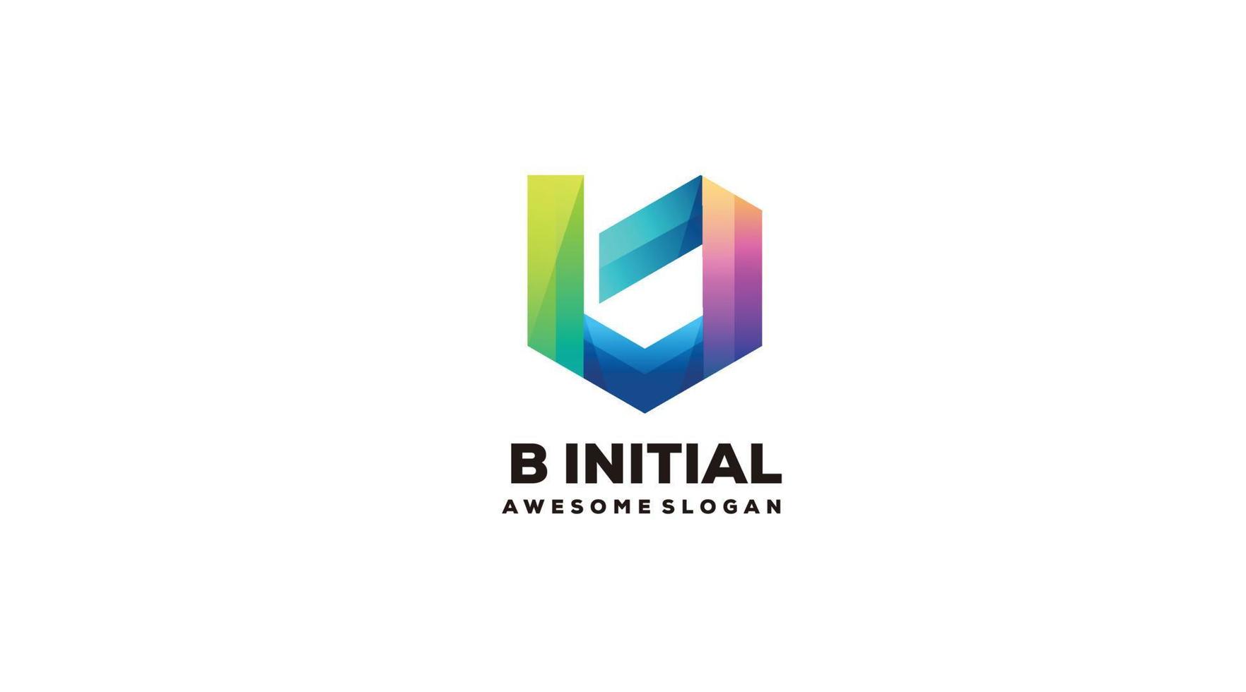 b logotipo inicial degradado colorido vector