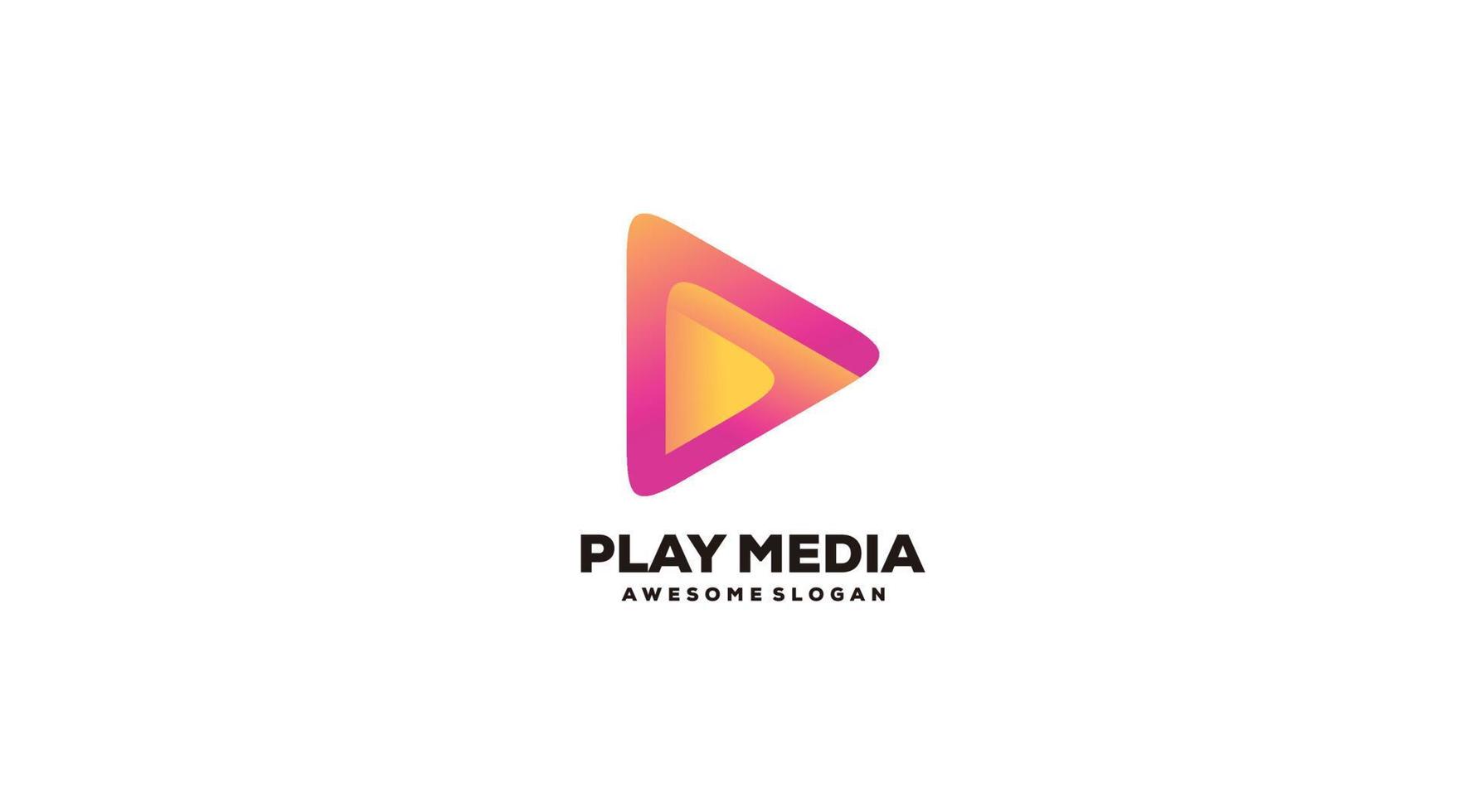 play media logo gradient colorful vector
