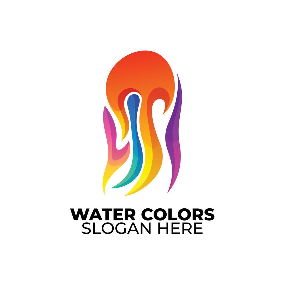 water logo colorful gradient style vector