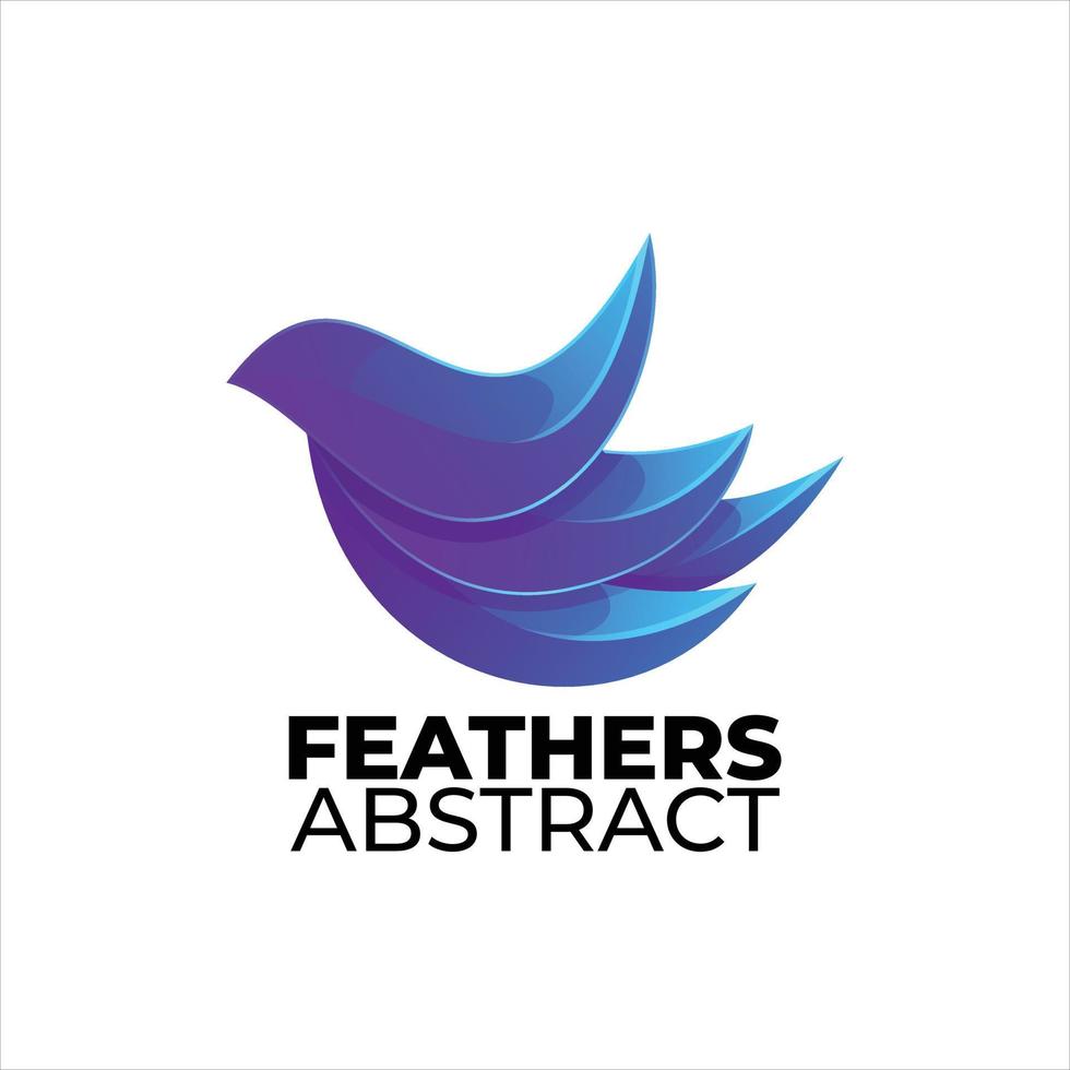 feathers logo colorful gradient style vector